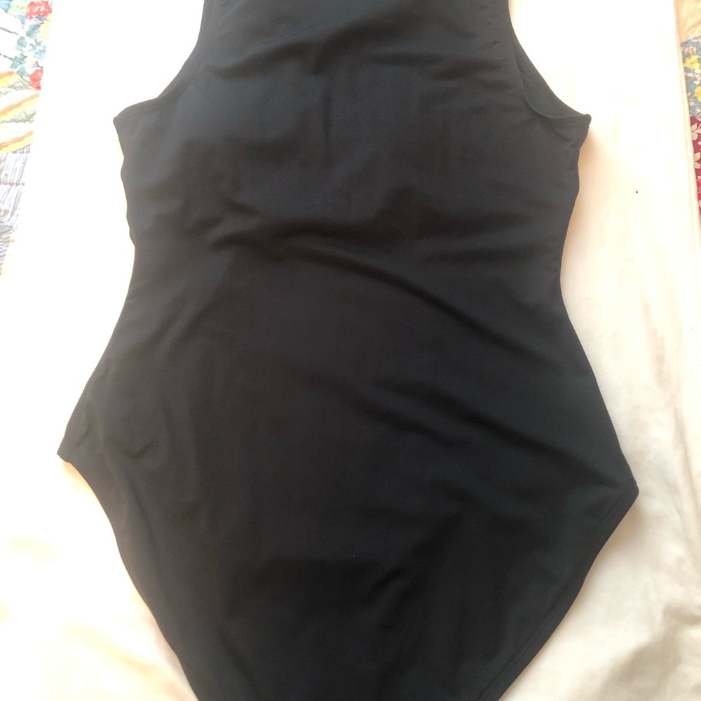 Andie Black Fitted Sleeveless Bodysuit